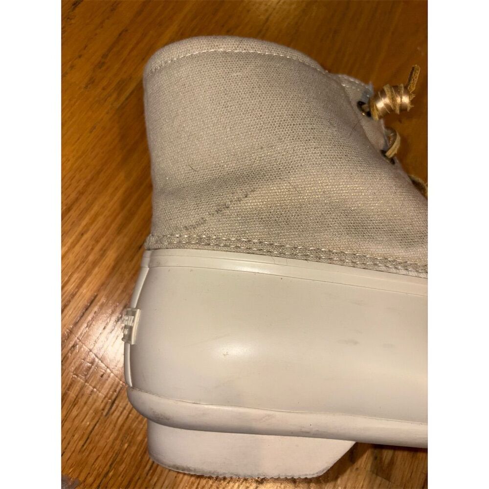 Sperry Women's Ankle Snow Boots Size 10 Ivory Metallic Winter Casual - Picture 12 of 13